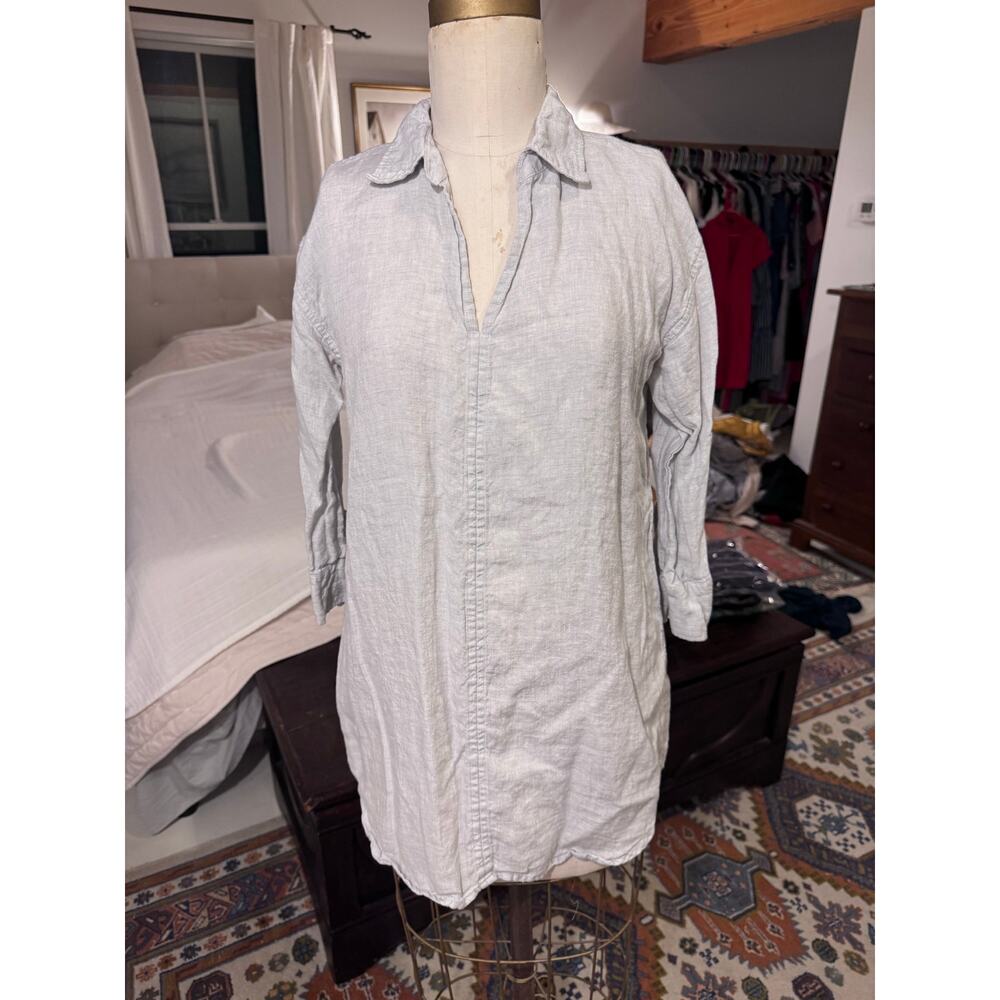 Studio 412 tunic Italian linen sz s gray